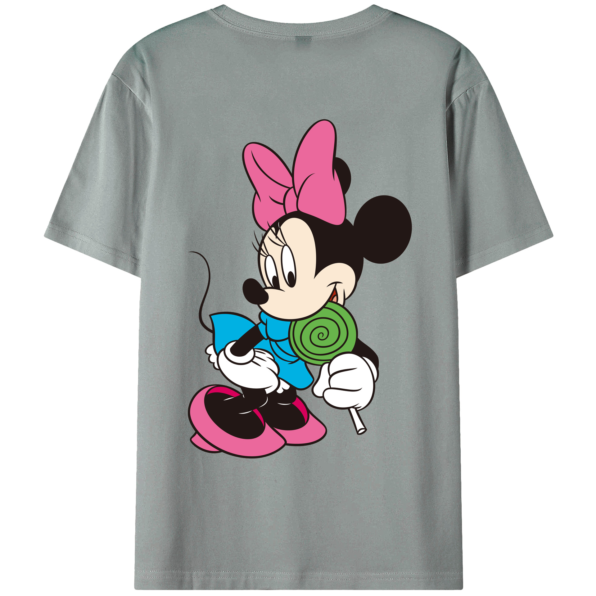 ミッキーマウス Mickey Mouse 綿100％ メンズ半袖Tシャツ（バックプリント） 通気性
